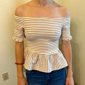 Off shoulder gathered top